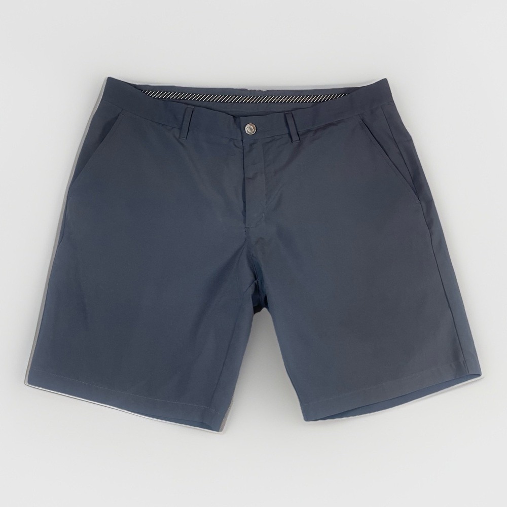 Primo Golf Shorts Mens Size 38 Gray Performance Stretch 9" Inseam Zip Pocket